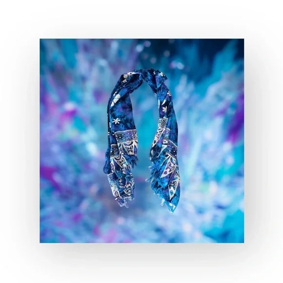 Butterfly Tie Dye Pareo Sarong Large Scarf 🝮 Many Ways to Wear 🝮 Purple Teal - Picture 2 of 16